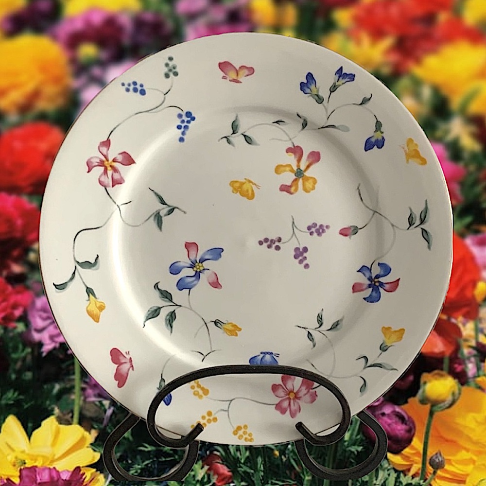 China plate floral with silver trim